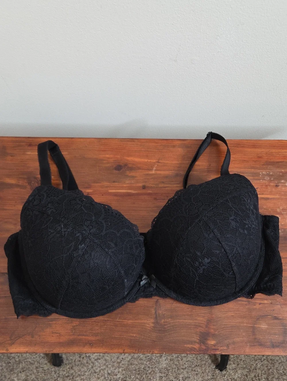 torrid Black Lace Underwire XO Ultra Plunge Push Up Bra